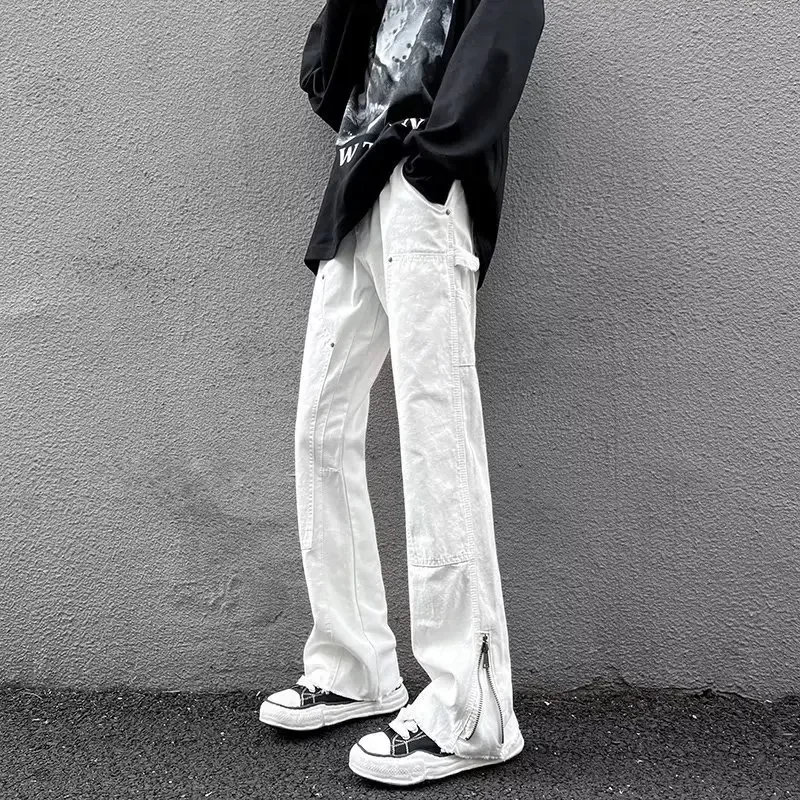 Four Seasons Men's Loose Casual Straight Zipper Jeans Pants Trendy American High Street Solid Color Denim Trousers White Black
Four Seasons Men's Loose Casual Straight Zipper Jeans Pants Trendy American High Street Solid Color Denim Trousers White Black