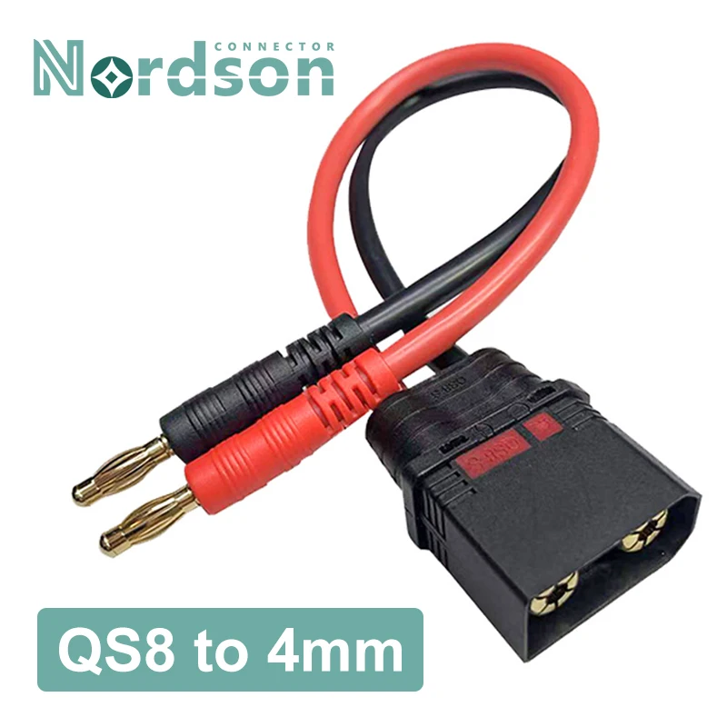 QS8 Male To 4mm Bullet Banana Plug 2 Pin QS8-S Charger Adapter Cable 10AWG High Power Model Toy Accessories Connector
QS8 Male To 4mm Bullet Banana Plug 2 Pin QS8-S Charger Adapter Cable 10AWG High Power Model Toy Accessories Connector