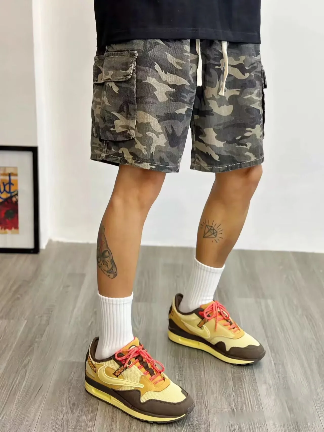 Retro American Camouflage Workwear orts Men's Summer Thin Loose Casual Five-Quarter Pants High Street Trendy Brand
Retro American Camouflage Workwear orts Men's Summer Thin Loose Casual Five-Quarter Pants High Street Trendy Brand