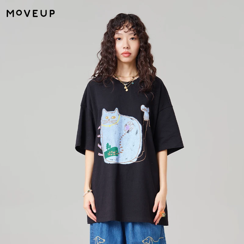 MOVEUP Casual Short Sleeved Round Neck T-Shirt 2026 Summer New Cat Print Drop Sleeves Minimalist Knitted Top For Women 3ELX10541
MOVEUP Casual Short Sleeved Round Neck T-Shirt 2026 Summer New Cat Print Drop Sleeves Minimalist Knitted Top For Women 3ELX10541