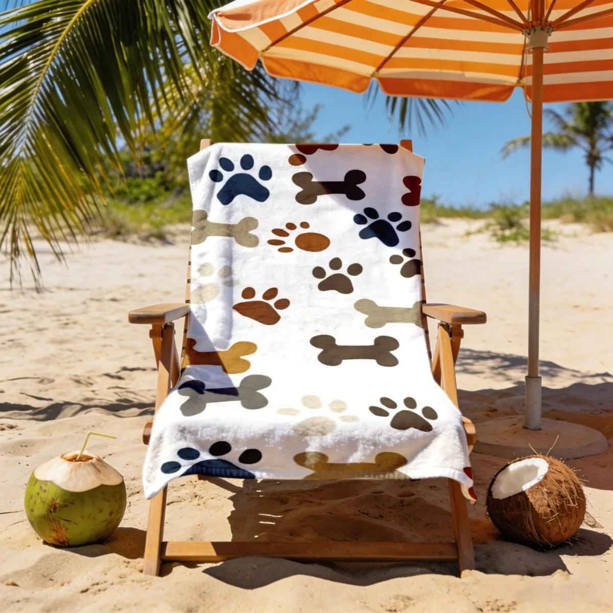 Dog Paw And Bone Pattern Beach Towel, Quick Dry Soft Lightweight Easy Carry for Swimming Travel Holiday Gift Unisex
Dog Paw And Bone Pattern Beach Towel, Quick Dry Soft Lightweight Easy Carry for Swimming Travel Holiday Gift Unisex