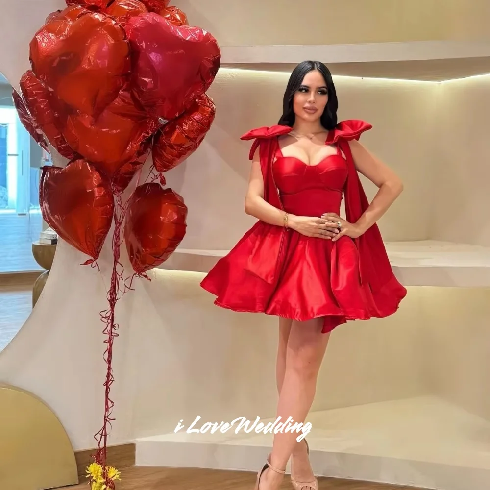 Red Sweetheart Mini Skirt Bow Spaghetti-Strap Sleeveless Backless Lace-Up Homecoming Dress Birthday Party Dress Pleated Customiz
Red Sweetheart Mini Skirt Bow Spaghetti-Strap Sleeveless Backless Lace-Up Homecoming Dress Birthday Party Dress Pleated Customiz