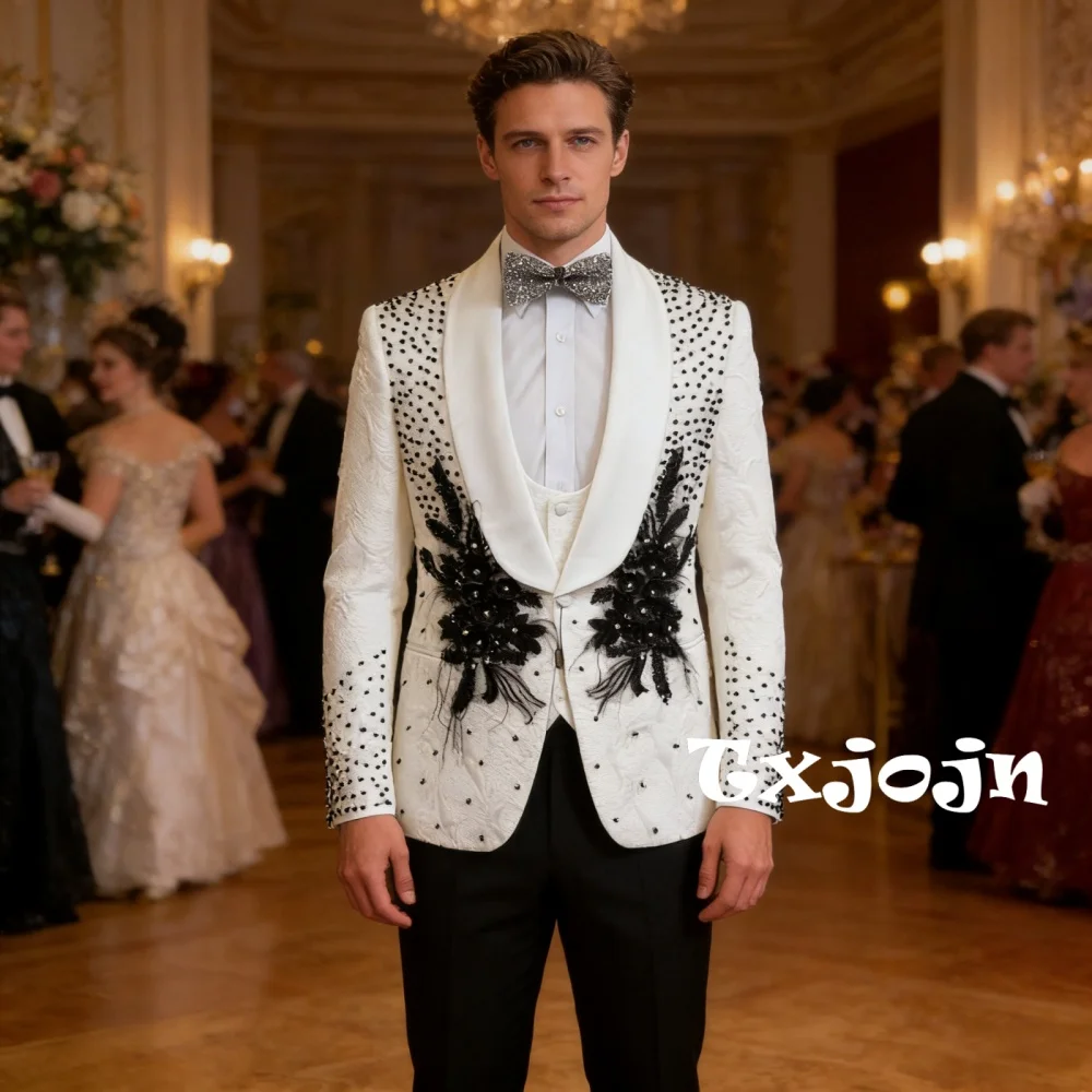 Изысканный мужской приталенный смокинг из бисера, комплект из 3 предметов для свадьбы, жениха, новый жаккардовый элегантный костюм, наряд для деловой вечеринки, S-3XL
Изысканный мужской приталенный смокинг из бисера, комплект из 3 предметов для свадьбы, жениха, новый жаккардовый элегантный костюм, наряд для деловой вечеринки, S-3XL