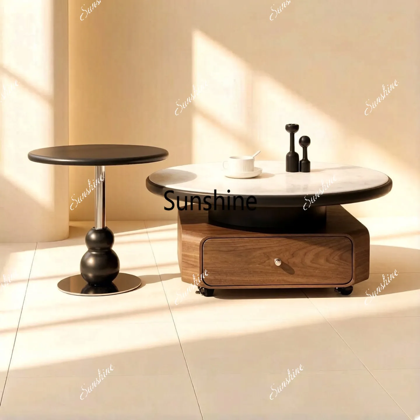 Medieval style round coffee table Italian minimalist universal wheel natural luxury stone coffee table
Medieval style round coffee table Italian minimalist universal wheel natural luxury stone coffee table