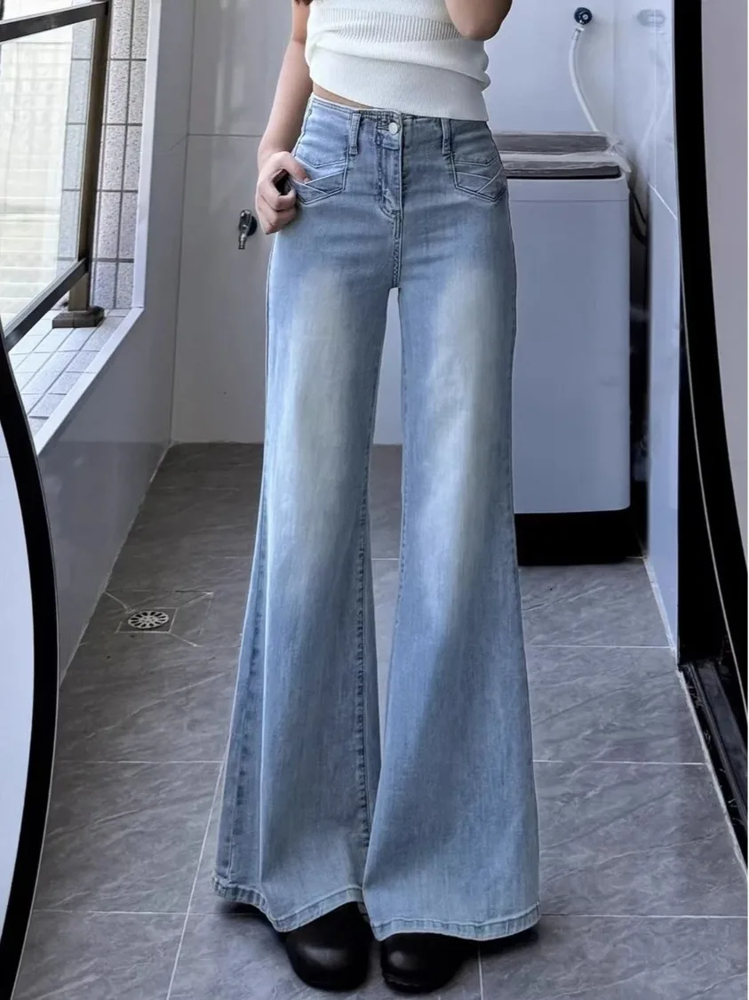 High Waist Bell Bottom Jeans Casual Style Pure Color Long Pants Cotton 100% Comfortable Spring Summer Fashion Trend
High Waist Bell Bottom Jeans Casual Style Pure Color Long Pants Cotton 100% Comfortable Spring Summer Fashion Trend