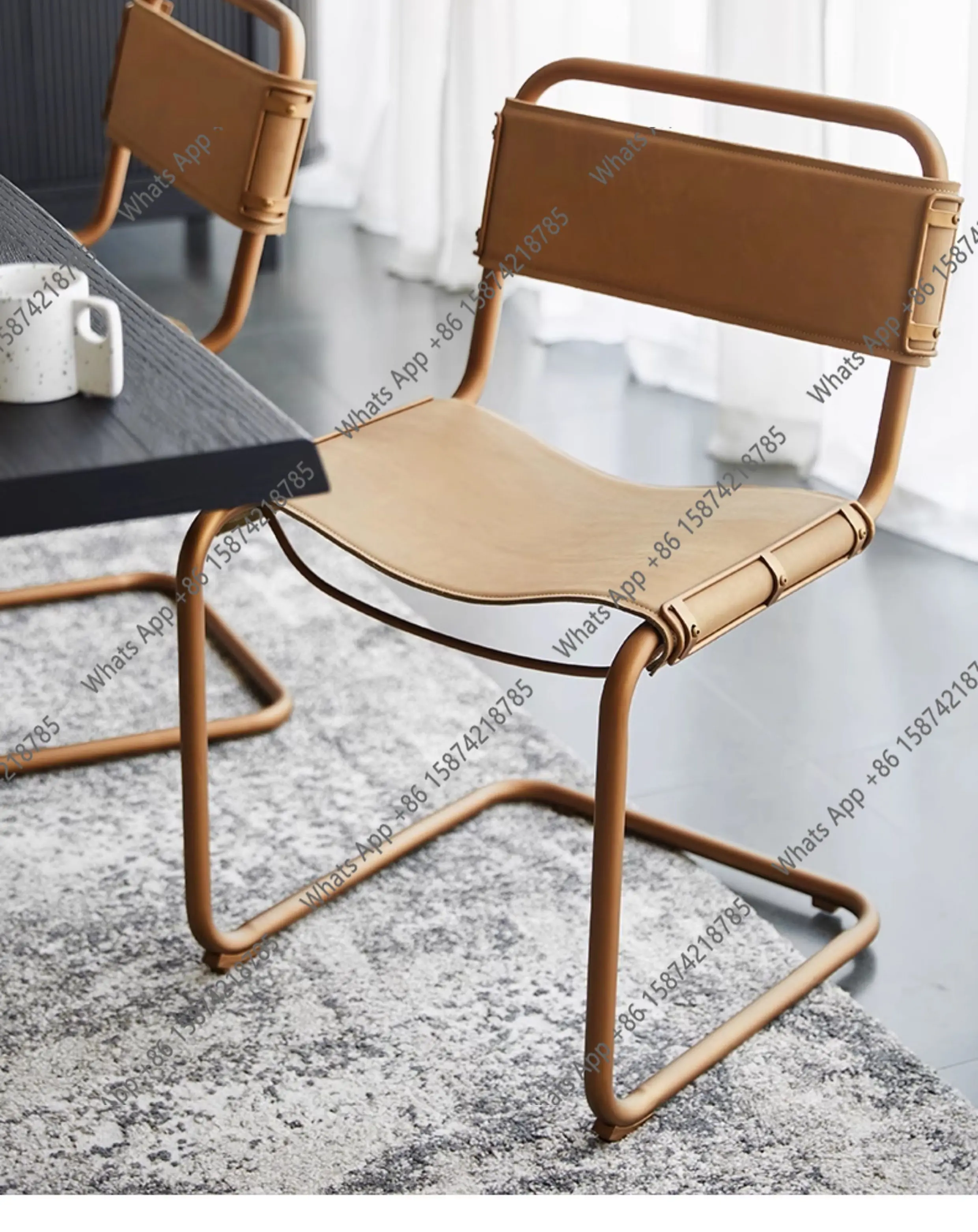 Retro chair simple wrought iron personalized creative restaurant urban designer leather dining chair postmodern leisure chair
Retro chair simple wrought iron personalized creative restaurant urban designer leather dining chair postmodern leisure chair