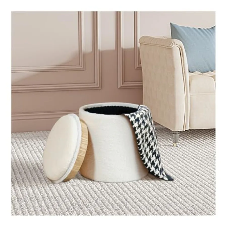 Round Storage Ottoman Boucle Ottoman with Tray Teddy Velvet Footstool Cube for Living Room Bedroom Dorm 13.4"x13.4"x15
Round Storage Ottoman Boucle Ottoman with Tray Teddy Velvet Footstool Cube for Living Room Bedroom Dorm 13.4"x13.4"x15