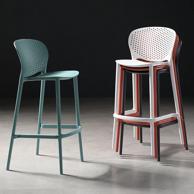 Reinforced and thickened integrated molding, plastic bar chair, simple stackable bar chair, chain restaurant high chair
Reinforced and thickened integrated molding, plastic bar chair, simple stackable bar chair, chain restaurant high chair