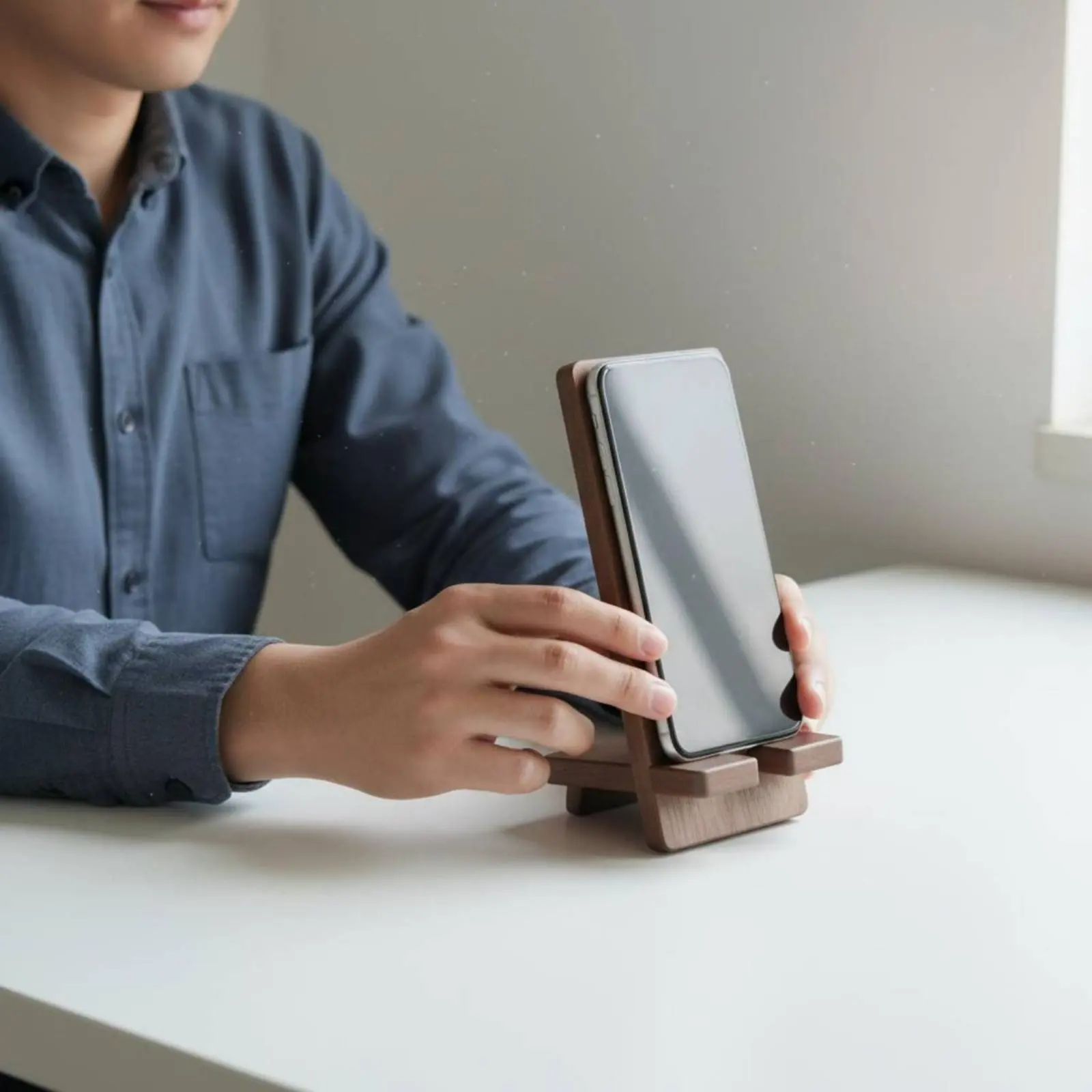 Hardwood Wood Phone Holder Minimalist Design Wooden Phone Stand Mobile Accessory Hands-Complimentary Viewing for Office, Bedside
Hardwood Wood Phone Holder Minimalist Design Wooden Phone Stand Mobile Accessory Hands-Complimentary Viewing for Office, Bedside