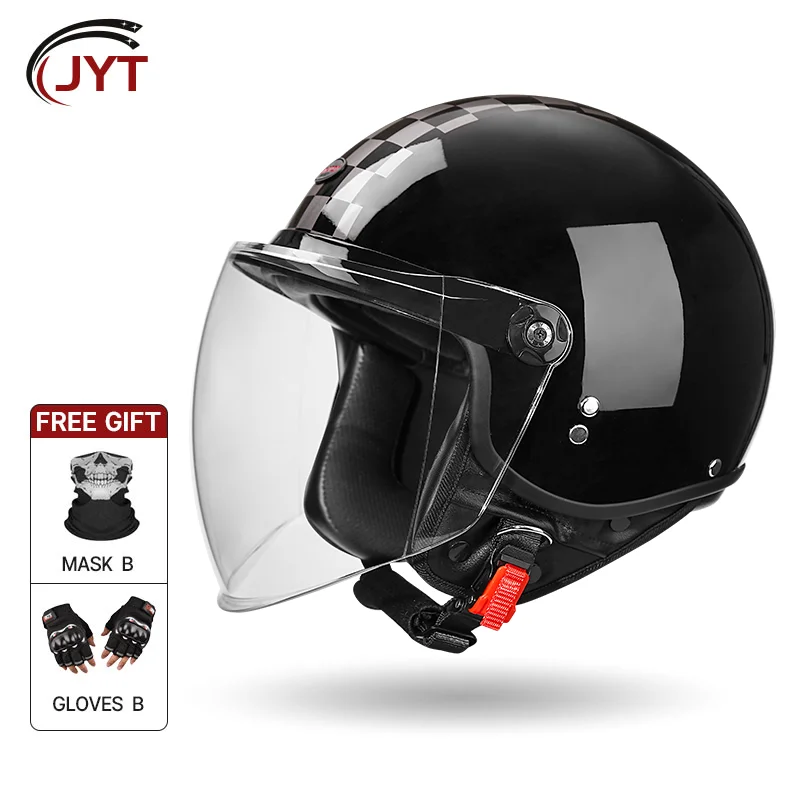 Cool Retro 3/4 Open Face Motorcycle Helmet with Clear Anti-Scratch Sun Visor and Breathable Liner DOT Certified for Adult Cruise
Cool Retro 3/4 Open Face Motorcycle Helmet with Clear Anti-Scratch Sun Visor and Breathable Liner DOT Certified for Adult Cruise