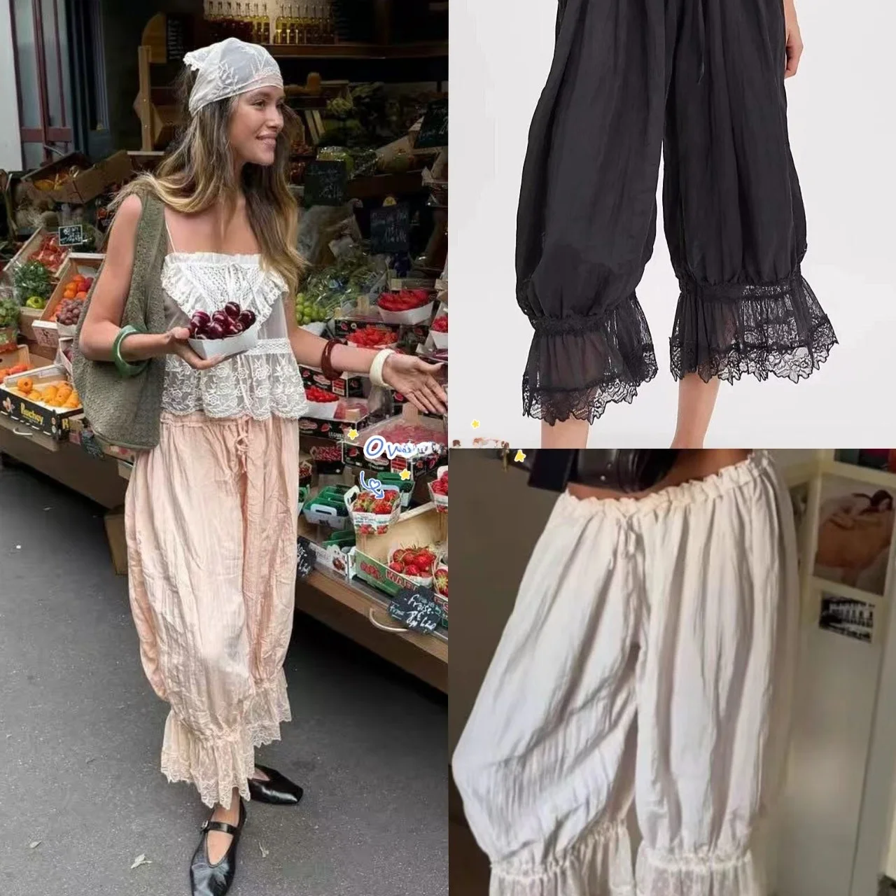 Free People Fashionable Lace Trim Elastic Waist Loose Casual Pants Lantern Pants Eighteen Pants Comfortable Breathable Polyester
Free People Fashionable Lace Trim Elastic Waist Loose Casual Pants Lantern Pants Eighteen Pants Comfortable Breathable Polyester