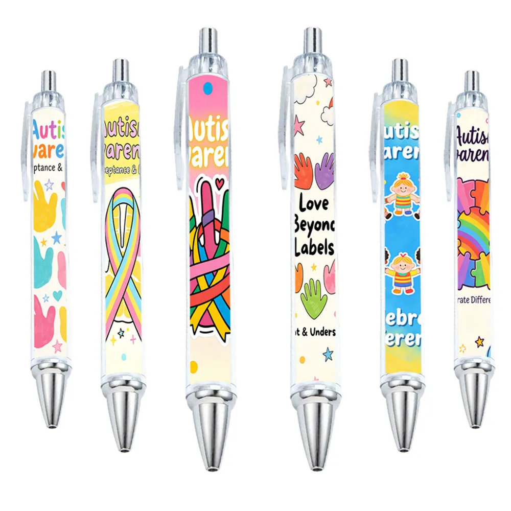 6/14pcs Autism Awareness Ballpoint Pens with Puzzle & Rainbow Elements, Colorful Hand-drawn Style Autism Themed Stationery Pens
6/14pcs Autism Awareness Ballpoint Pens with Puzzle & Rainbow Elements, Colorful Hand-drawn Style Autism Themed Stationery Pens