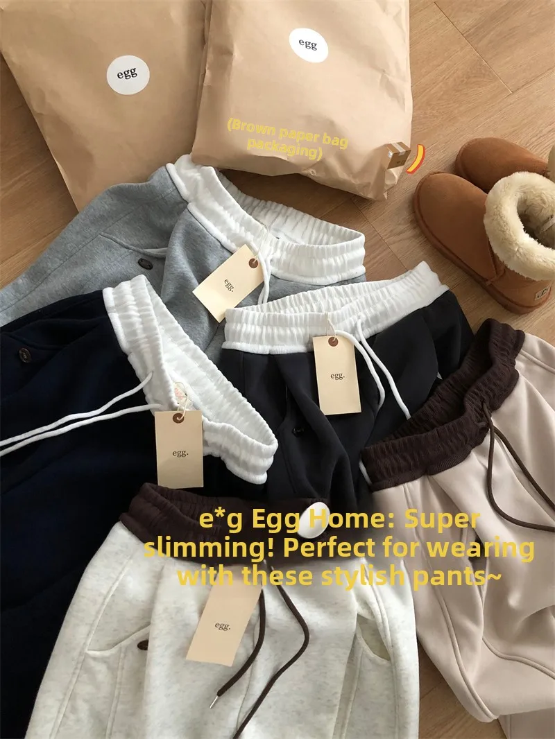 Korean Style High Waist Fleece Lined Loose Fit Sweatpants Color Block Paper Bag Trousers Casual Bend Knife Pants Women
Korean Style High Waist Fleece Lined Loose Fit Sweatpants Color Block Paper Bag Trousers Casual Bend Knife Pants Women