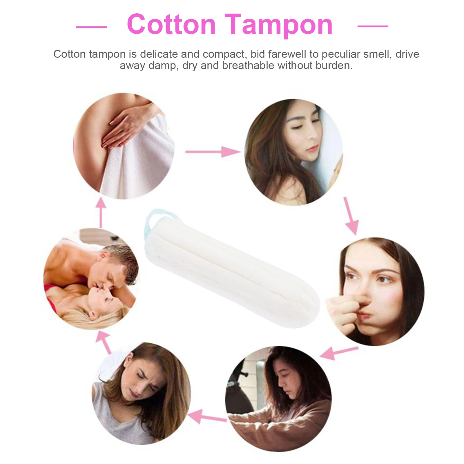 50Pcs Sanitary Cotton Tampon Finger Push- Comfortable Breathable Menstrual Tampons Travel Portable Women Supplies
50Pcs Sanitary Cotton Tampon Finger Push- Comfortable Breathable Menstrual Tampons Travel Portable Women Supplies