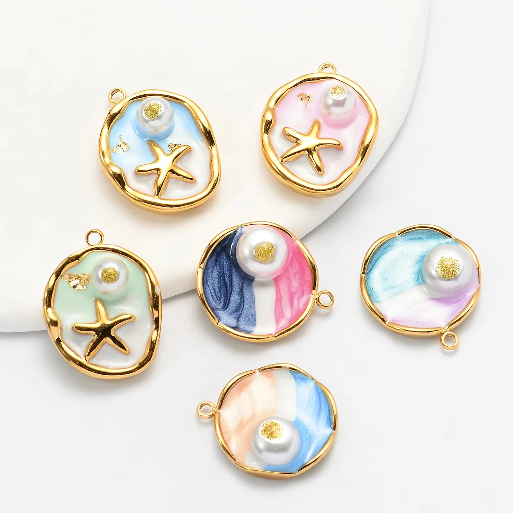 10Pcs Colorful Delicate Enamel Stereoscopic Ocean Starfish Stainless Steel Charm for Making DIY Women Necklace Earrings Jewelry
10Pcs Colorful Delicate Enamel Stereoscopic Ocean Starfish Stainless Steel Charm for Making DIY Women Necklace Earrings Jewelry