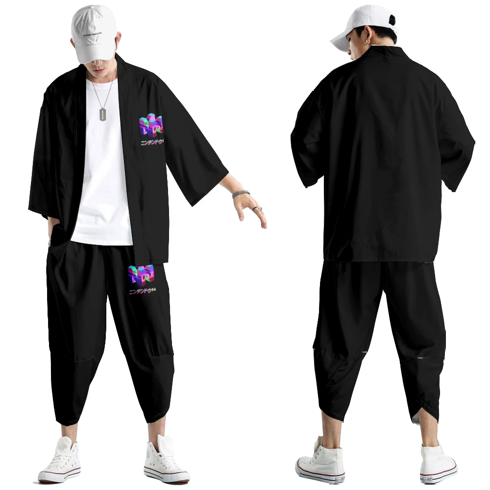 Two-piece Suit Fashion Game N64 Print Japanese Style Fashion Kimono And Pants Set Men Cardigan Blouse Haori Obi Asian Clothes
Two-piece Suit Fashion Game N64 Print Japanese Style Fashion Kimono And Pants Set Men Cardigan Blouse Haori Obi Asian Clothes
