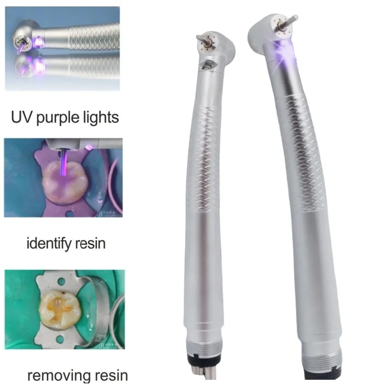 Dental High Speed Handpiece with Generator, UV Purple Lights Effectively Identify Resin and Enamel
Dental High Speed Handpiece with Generator, UV Purple Lights Effectively Identify Resin and Enamel