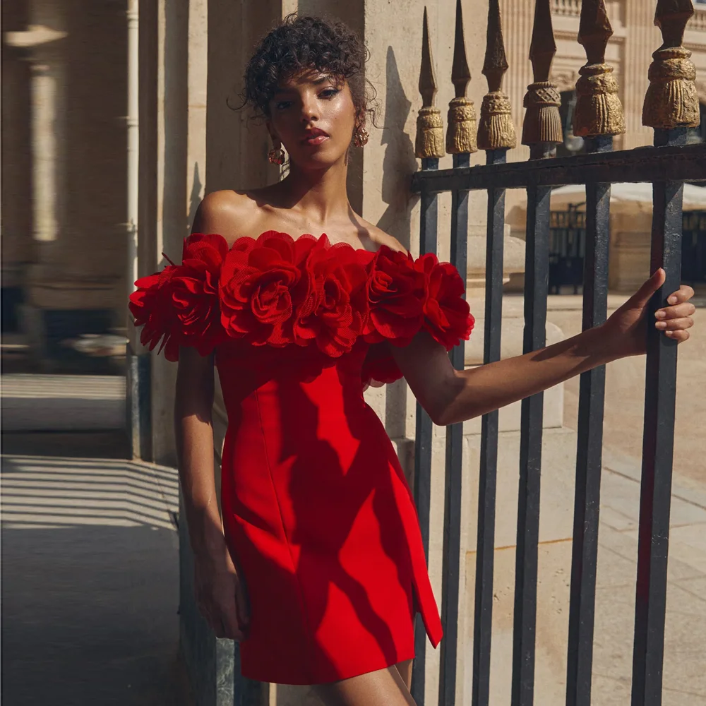 Красивые красные короткие женские вечерние платья с цветочным вырезом без бретелек, платье на день рождения для девочек, коктейльное платье
Красивые красные короткие женские вечерние платья с цветочным вырезом без бретелек, платье на день рождения для девочек, коктейльное платье