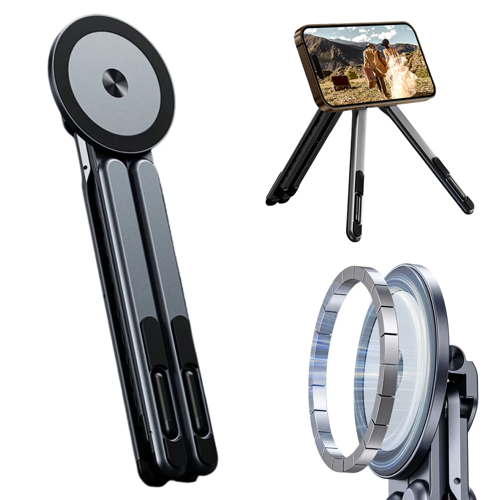 Foldable Magnetic Portable Desk Stand Tripod Handheld Mount for iPhone Ipad Tablet Laptop
Foldable Magnetic Portable Desk Stand Tripod Handheld Mount for iPhone Ipad Tablet Laptop
