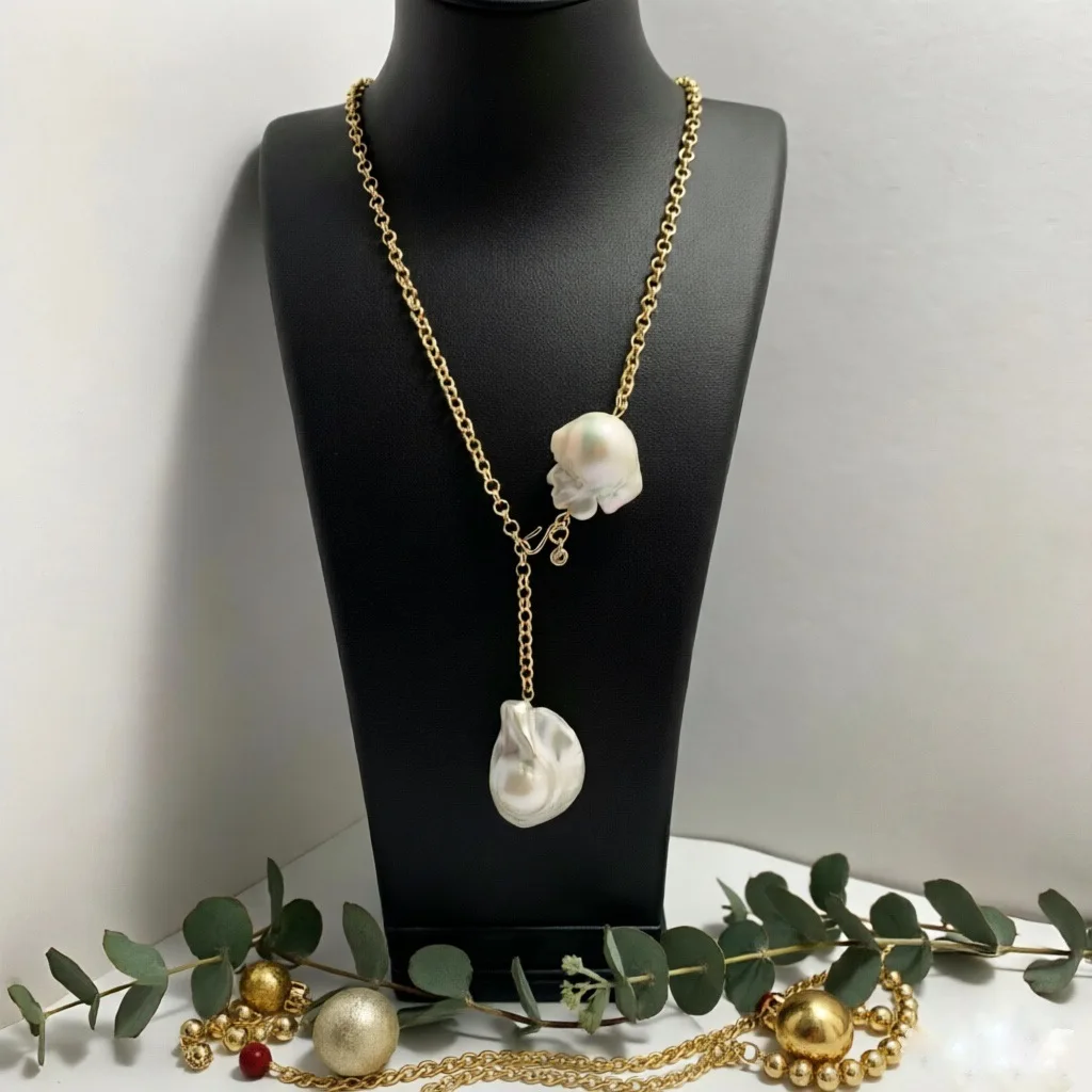 Freshwater Oval Pearls Pendant Necklace Double-Bead Long Sweater Chain Collar for Women Fashion Choker Jewelry Gifts Adjustable
Freshwater Oval Pearls Pendant Necklace Double-Bead Long Sweater Chain Collar for Women Fashion Choker Jewelry Gifts Adjustable