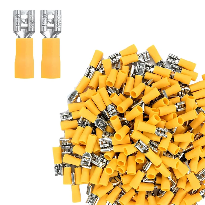 100PCS Female Quick-Disconnect Spade Terminals 12-10AWG 6.3mm Vinyl Insulated FDD5.5-250
100PCS Female Quick-Disconnect Spade Terminals 12-10AWG 6.3mm Vinyl Insulated FDD5.5-250