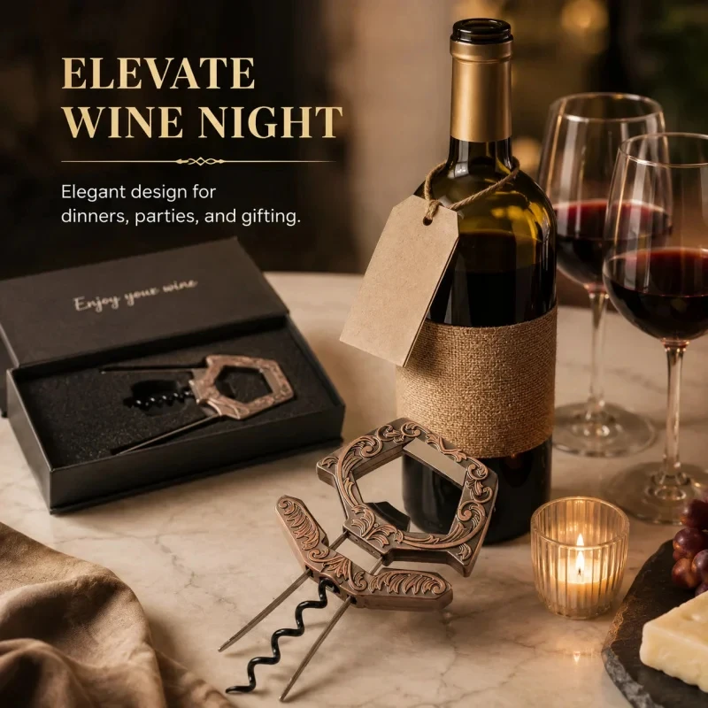 3 in 1 Corkscrew Wine Opener, Alloy Red Wine Bottle Opener with Foil Cutter, Professional Sommelier Tool for Old Bottles
3 in 1 Corkscrew Wine Opener, Alloy Red Wine Bottle Opener with Foil Cutter, Professional Sommelier Tool for Old Bottles