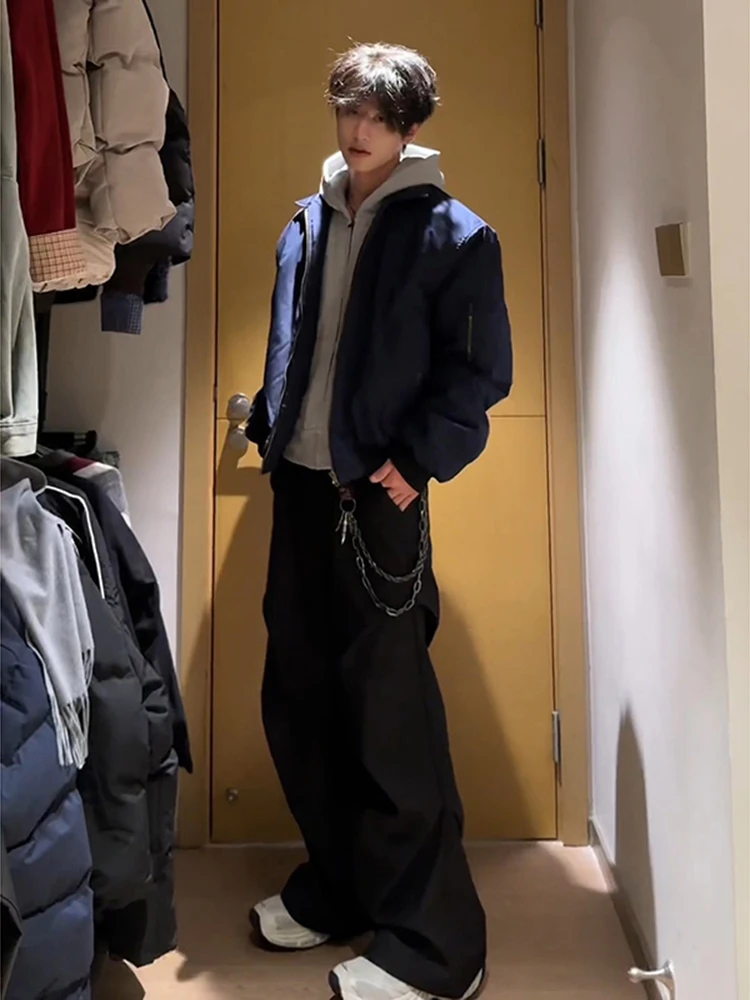 k Blue Cotton Flight Jaet ort Bomber Sle Men's Winter Coat American Sle Baseball Collar Waterproof Polyester Filling
k Blue Cotton Flight Jaet ort Bomber Sle Men's Winter Coat American Sle Baseball Collar Waterproof Polyester Filling