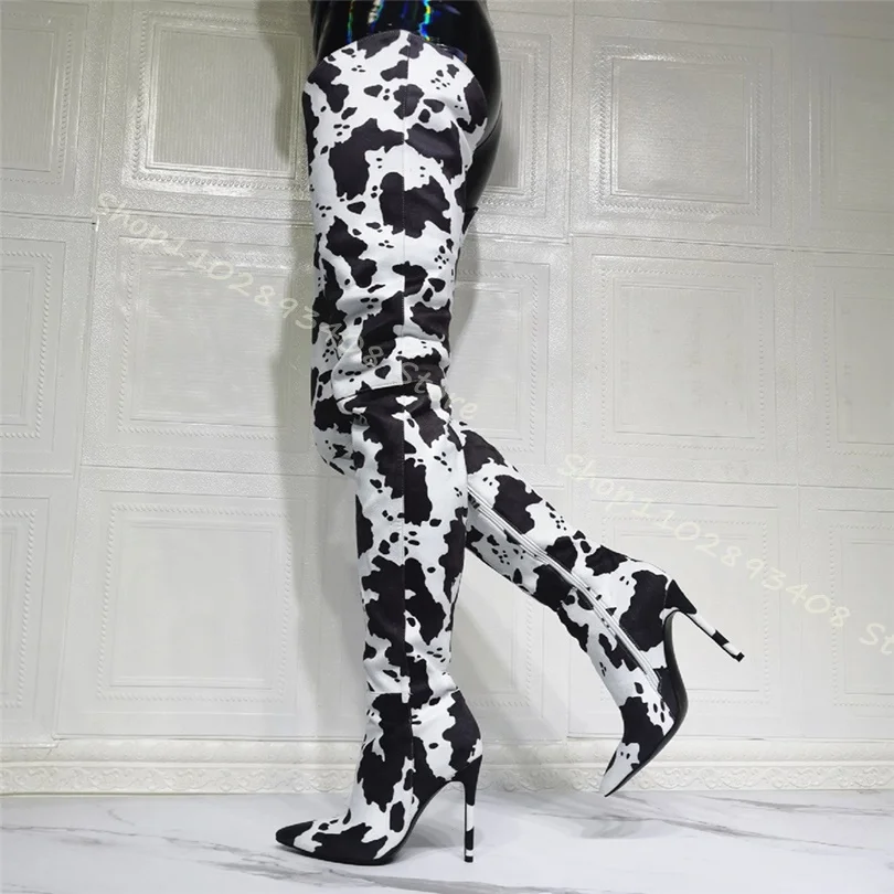 Cow Pattern Knee Boots Side Zipper Stiletto High Heels Pointed Toe Big Size Shoes Women Fashion Shoes 2023 Zapatos Para Mujere
Cow Pattern Knee Boots Side Zipper Stiletto High Heels Pointed Toe Big Size Shoes Women Fashion Shoes 2023 Zapatos Para Mujere