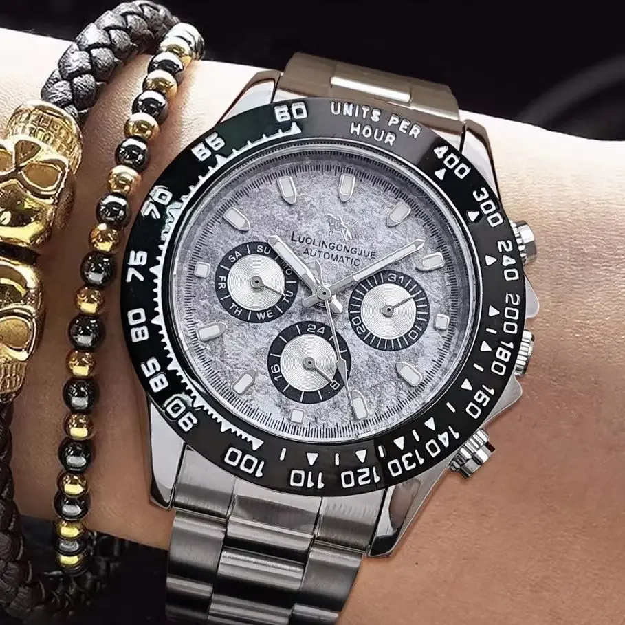 Роскошные мужские механические часы высокого класса, с автоподзаводом, круглым циферблатом, скелетонизированным дизайном, ремешком из нержавеющей стали, создающие ощущение премиум-класса, легкая роскошь, модные, повседневные, простые, стильные, элегантные
Роскошные мужские механические часы высокого класса, с автоподзаводом, круглым циферблатом, скелетонизированным дизайном, ремешком из нержавеющей стали, создающие ощущение премиум-класса, легкая роскошь, модные, повседневные, простые, стильные, элегантные