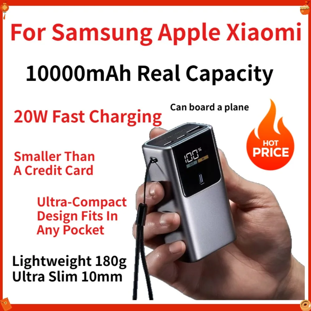 10000mAh Mini Power Bank Portable Charger Ultra-Compact Battery Pack Fast Charging External Phone Charger For Apple Samsung
10000mAh Mini Power Bank Portable Charger Ultra-Compact Battery Pack Fast Charging External Phone Charger For Apple Samsung