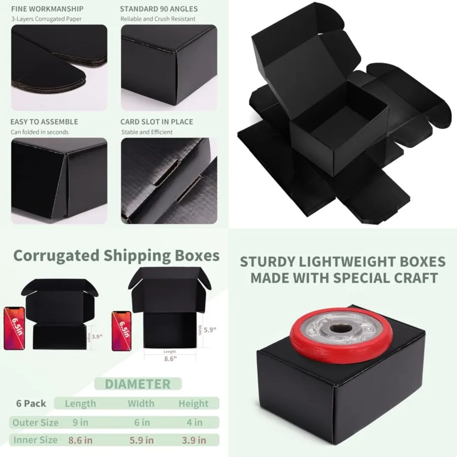 6 Pack 9x6x4 Shipping Boxes, Small Cardboard Mailer Boxes for Small Business Shipping Packaging
6 Pack 9x6x4 Shipping Boxes, Small Cardboard Mailer Boxes for Small Business Shipping Packaging