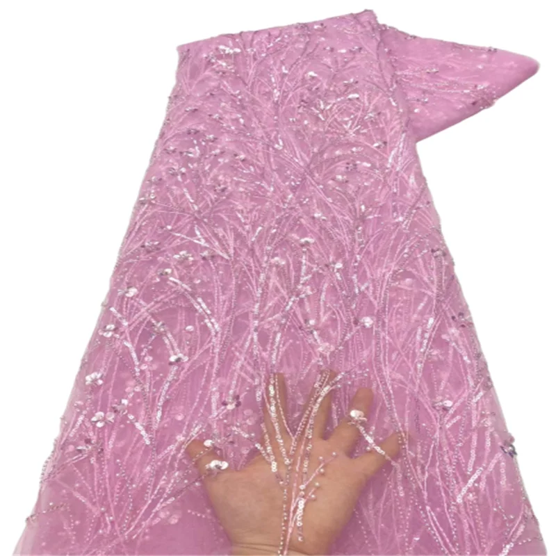 Handmade Beaded French African Tulle Laces Fabrics Pink Lace Fabric for Nigerian Party Embroidery Sequins Mesh Net Lace Fabric
Handmade Beaded French African Tulle Laces Fabrics Pink Lace Fabric for Nigerian Party Embroidery Sequins Mesh Net Lace Fabric