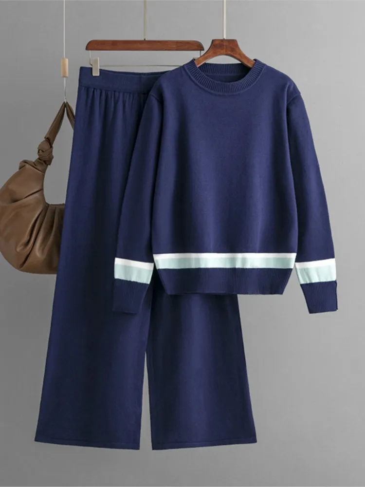 Women's Two Piece Set For Autumn Winter Keep Warm Sweater Pants Set Woman 2 Pieces Chic And Elegant Vintage Round Neck Sweater
Women's Two Piece Set For Autumn Winter Keep Warm Sweater Pants Set Woman 2 Pieces Chic And Elegant Vintage Round Neck Sweater