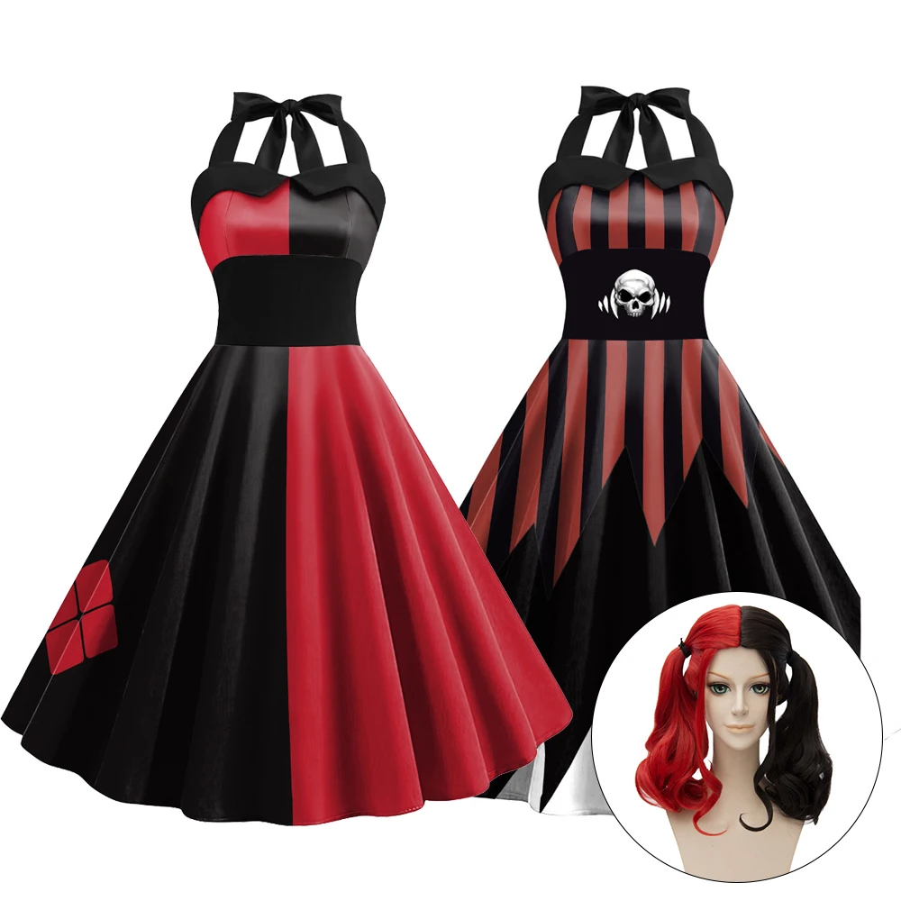 Movie Clown Cosplay Costume Quinn Disguise Full Sets Red Black Dress Uniform for Women Halloween Carnival Party Clothes Roleplay
Movie Clown Cosplay Costume Quinn Disguise Full Sets Red Black Dress Uniform for Women Halloween Carnival Party Clothes Roleplay
