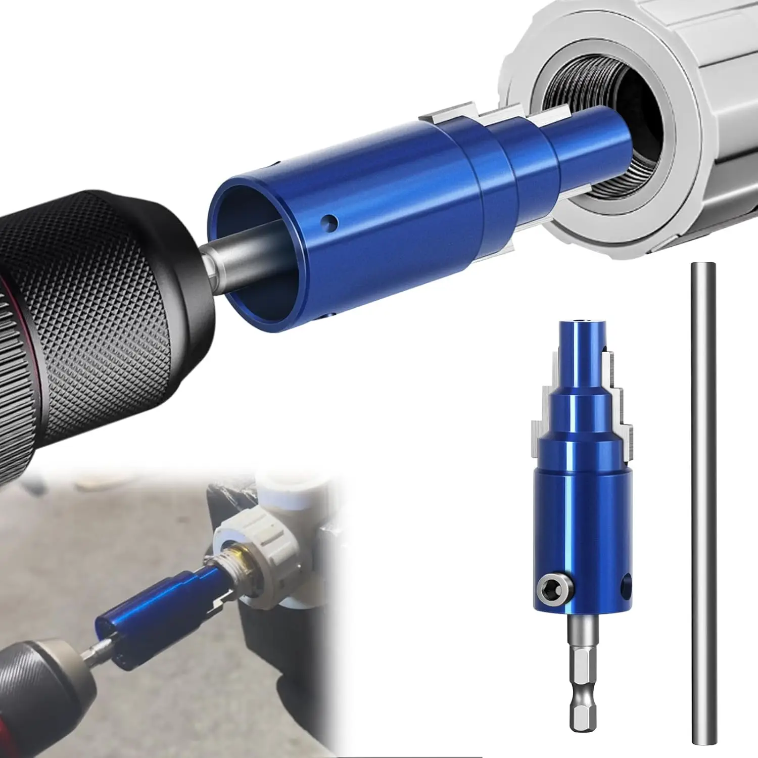Broken Pipe Extractor Tool for 1/2" 3/4" 1" Pipes - Internal Pipe Wrench for Electric Drill | Quickly Removes Rusted
Broken Pipe Extractor Tool for 1/2" 3/4" 1" Pipes - Internal Pipe Wrench for Electric Drill | Quickly Removes Rusted