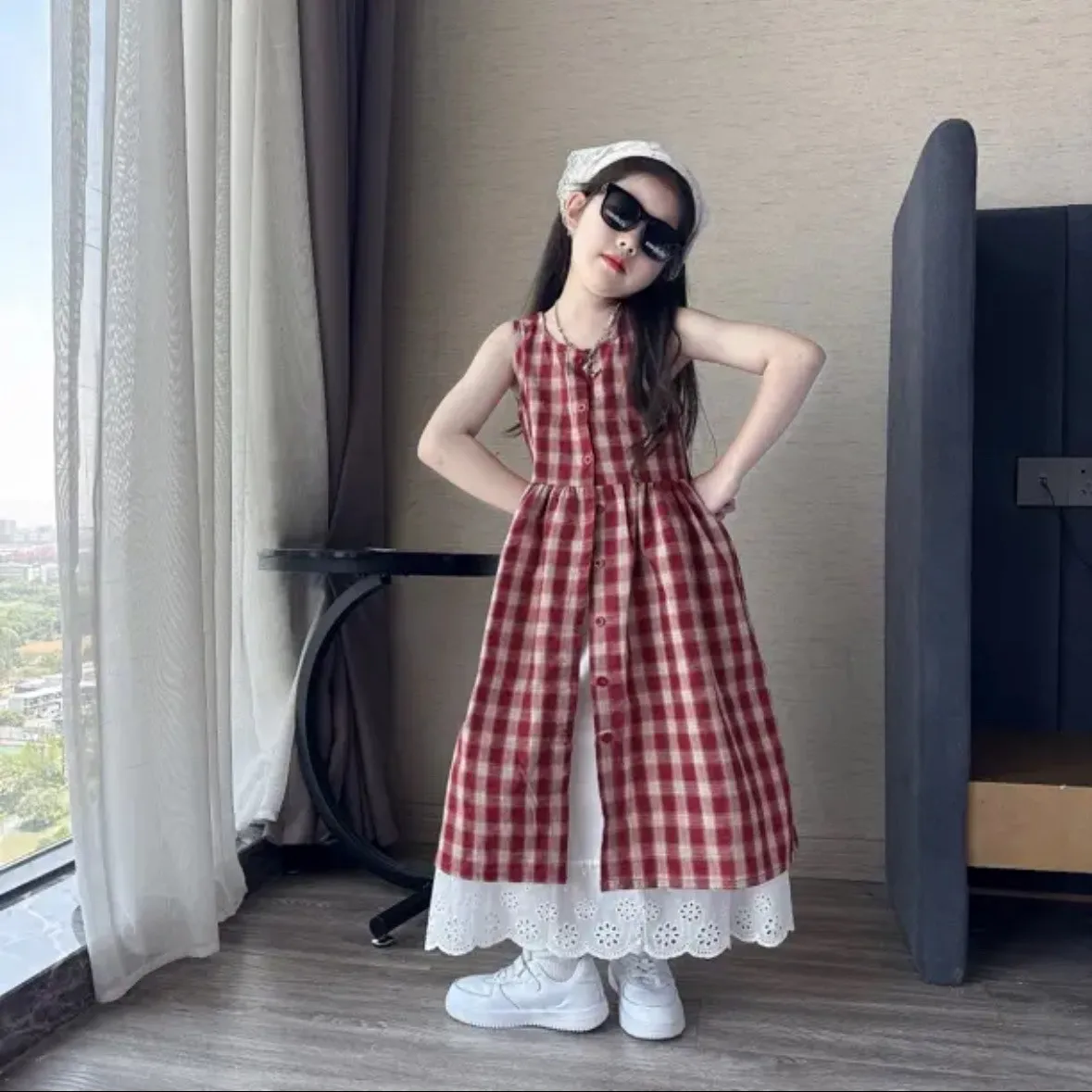Teen Girls Dress Summer New Style Mid To Large Children's Stylish Plaid Skirt+Half Skirt 2-piece Set
Teen Girls Dress Summer New Style Mid To Large Children's Stylish Plaid Skirt+Half Skirt 2-piece Set