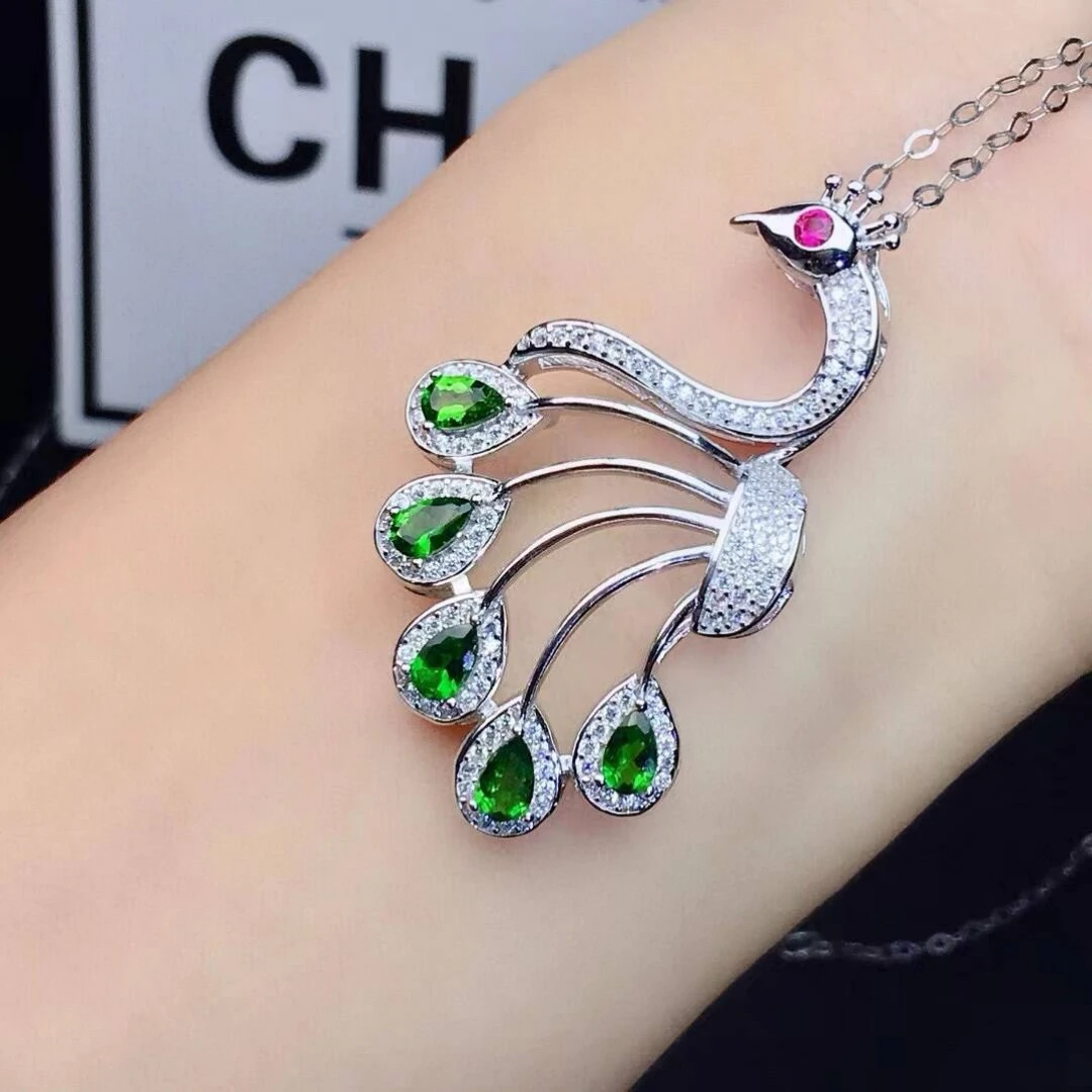 KJJEAXCMY New style Jewelry Natural Women's Diopside Pendant 925 silver inlay Brilliant colors High clarity supports detection
KJJEAXCMY New style Jewelry Natural Women's Diopside Pendant 925 silver inlay Brilliant colors High clarity supports detection