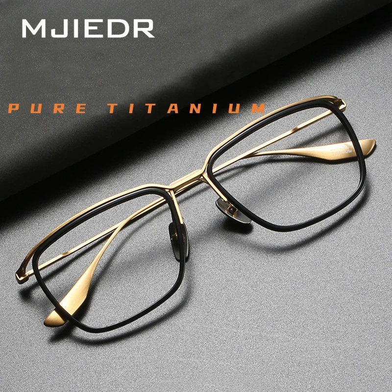 MJIEDR Ultra-light Business Simple Luxury Eyewear Square Retro Pure Titanium Big Optical Prescription Glasses Frame Men DT106
MJIEDR Ultra-light Business Simple Luxury Eyewear Square Retro Pure Titanium Big Optical Prescription Glasses Frame Men DT106