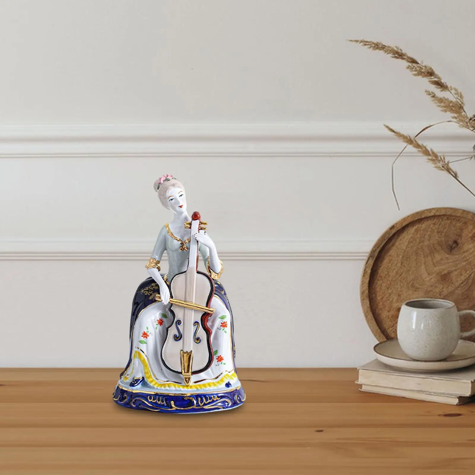 Elegant Ceramic Lady Statue Cello Figurine European Sculptures Home Decoration for Office Desk Shelf Decor Accessory
Elegant Ceramic Lady Statue Cello Figurine European Sculptures Home Decoration for Office Desk Shelf Decor Accessory