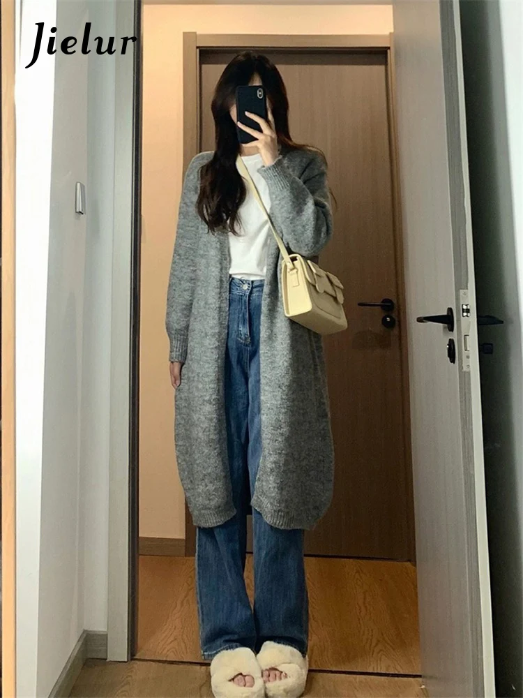 Jielur Autumn New Loose Simple Cardigan Woman Casual Slim Solid Color Chicly Cardigan Female Gray Basic Street Knit Top Women
Jielur Autumn New Loose Simple Cardigan Woman Casual Slim Solid Color Chicly Cardigan Female Gray Basic Street Knit Top Women