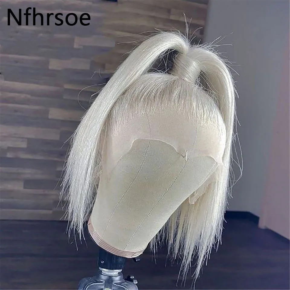 #60 Color White Platinum Ash Blonde Bob 13x4 Lace Front Wig Human Hair Pre Plucked Brazilian Remy Straight 13x6 Lace Frontal Wig
#60 Color White Platinum Ash Blonde Bob 13x4 Lace Front Wig Human Hair Pre Plucked Brazilian Remy Straight 13x6 Lace Frontal Wig