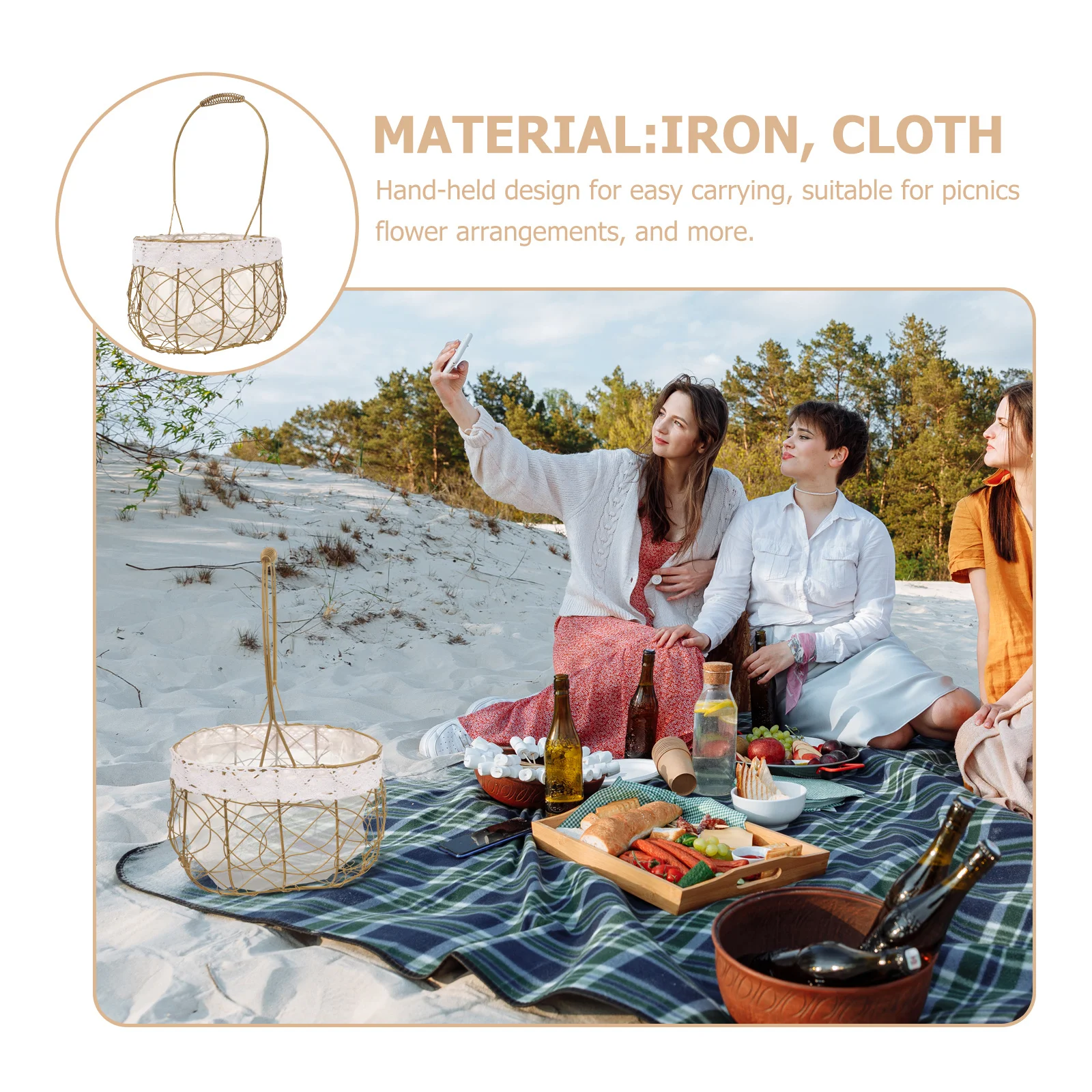 Artistic Iron Wire Storage Basket Hollow Design Tabletop Fruit Bread Organizer Picnic Handheld Decorative Metal Container
Artistic Iron Wire Storage Basket Hollow Design Tabletop Fruit Bread Organizer Picnic Handheld Decorative Metal Container