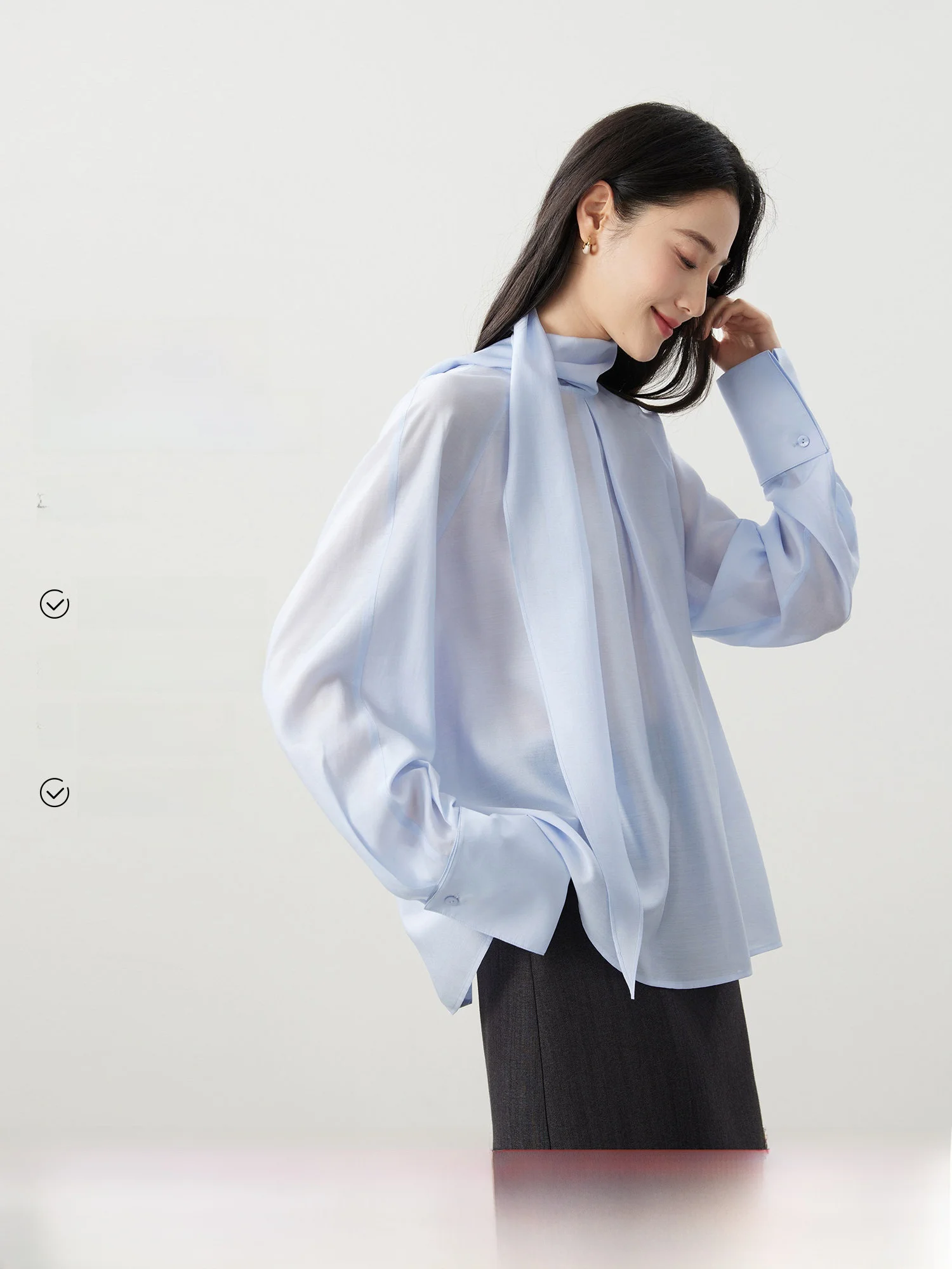 Ele Modal Cotton irt Women's Stand Collar Dra Sa Early Spring 2026 mat Faion by MIJOR Loose Fit Long Sve
Ele Modal Cotton irt Women's Stand Collar Dra Sa Early Spring 2026 mat Faion by MIJOR Loose Fit Long Sve