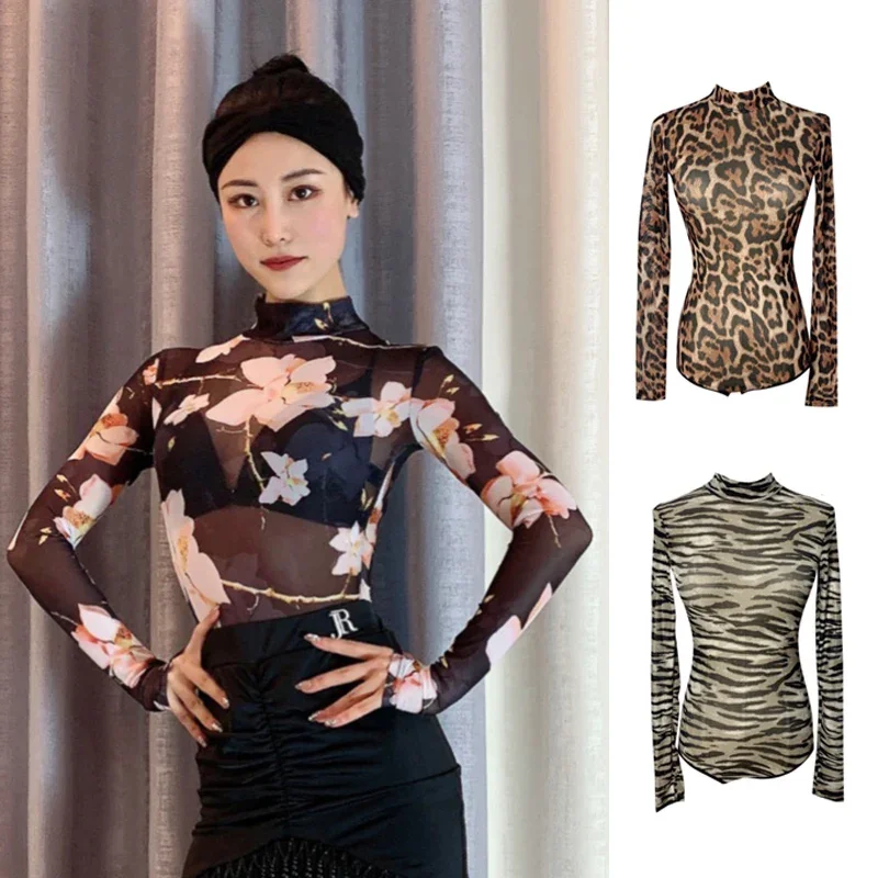 Mesh Latin Dance Tops Adult Women ChaCha Dancing Clothes Leopard Samba Salsa Training Wear Tango Rumba Stage Costume YS3459
Mesh Latin Dance Tops Adult Women ChaCha Dancing Clothes Leopard Samba Salsa Training Wear Tango Rumba Stage Costume YS3459