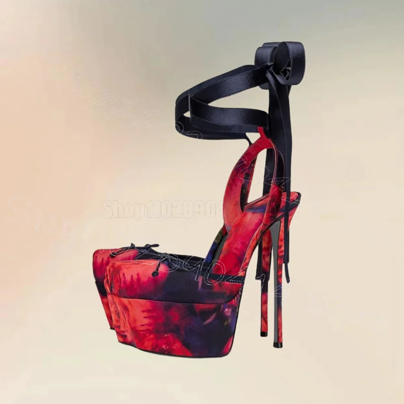 Graffiti Print Chinese Style Bow Knot Platform Sandals Lace Up Women Shoes Thin High Heels Party Dating 2025 Zapatos Para Mujere
Graffiti Print Chinese Style Bow Knot Platform Sandals Lace Up Women Shoes Thin High Heels Party Dating 2025 Zapatos Para Mujere