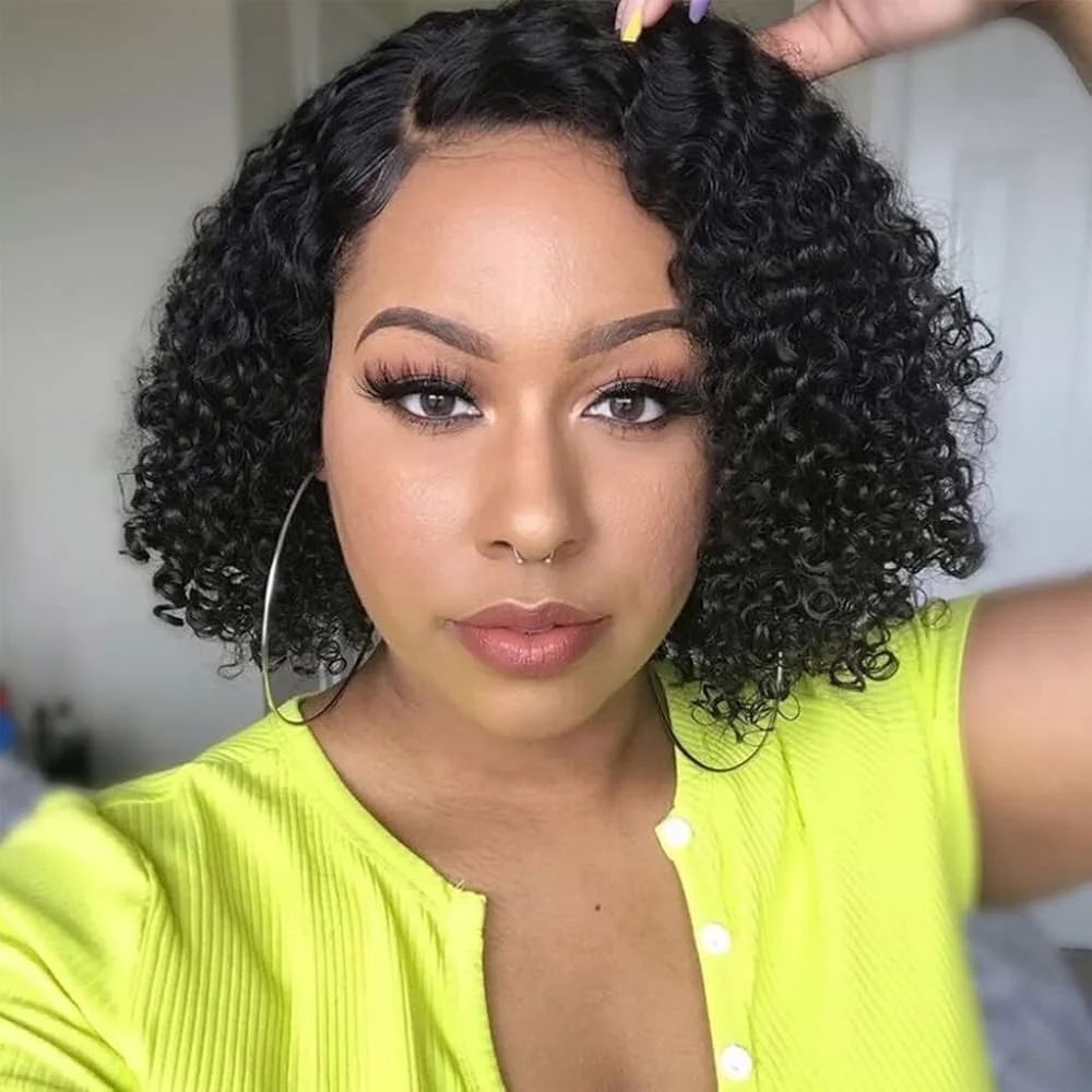 Side Part Curly Bob Brazilian Human Hair Short Straight Bob Wig Brazilian Human Hair Suitable For Women To Wear Black 13x1
Side Part Curly Bob Brazilian Human Hair Short Straight Bob Wig Brazilian Human Hair Suitable For Women To Wear Black 13x1