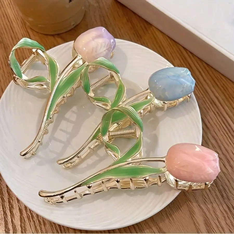 Small Fresh Tulip Flower Back Of Head Internet Celebrity Disc Hair Shark Clip European And American Personality Women Hairpin Grab Clip
Small Fresh Tulip Flower Back Of Head Internet Celebrity Disc Hair Shark Clip European And American Personality Women Hairpin Grab Clip