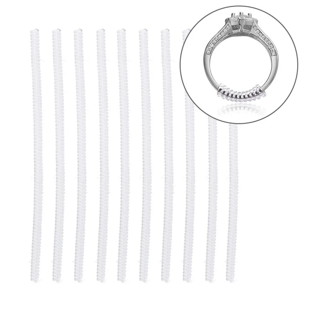10PCS Transparent Ring Size Adjuster High Elastic Soft Silicone Jewelry Resizing Tool 3.5mm Spiral-Ring Ring Size Reducer
10PCS Transparent Ring Size Adjuster High Elastic Soft Silicone Jewelry Resizing Tool 3.5mm Spiral-Ring Ring Size Reducer