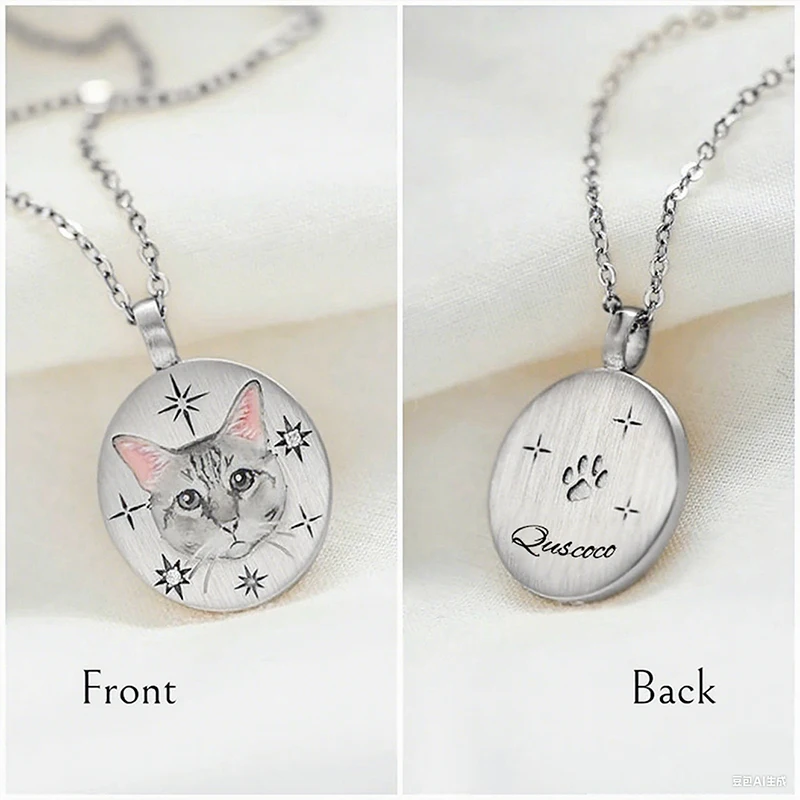 Ожерелье с фотографией портрета домашнего животного на заказ, персонализированное выгравированное имя, круглое ожерелье с подвеской в виде камня, изготовленные на заказ ювелирные изделия на память домашних животных 
Ожерелье с фотографией портрета домашнего животного на заказ, персонализированное выгравированное имя, круглое ожерелье с подвеской в виде камня, изготовленные на заказ ювелирные изделия на память домашних животных