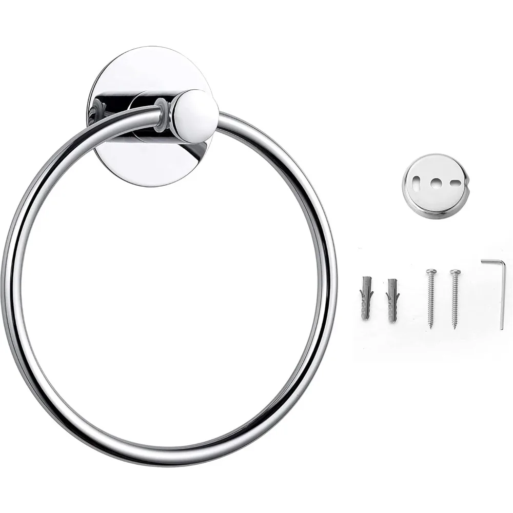Stainless Steel Towel Ring, 6.3 Inch/16cm, Hanging Towel Hanger, Bathroom Accessories for Kitchen & Bath
Stainless Steel Towel Ring, 6.3 Inch/16cm, Hanging Towel Hanger, Bathroom Accessories for Kitchen & Bath